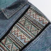 Unisex Jacket Vintage Denim Jacket Loose Lapels Denim Coat